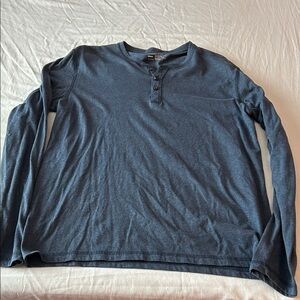 Public Opinion Men's Blue Henley Shirt